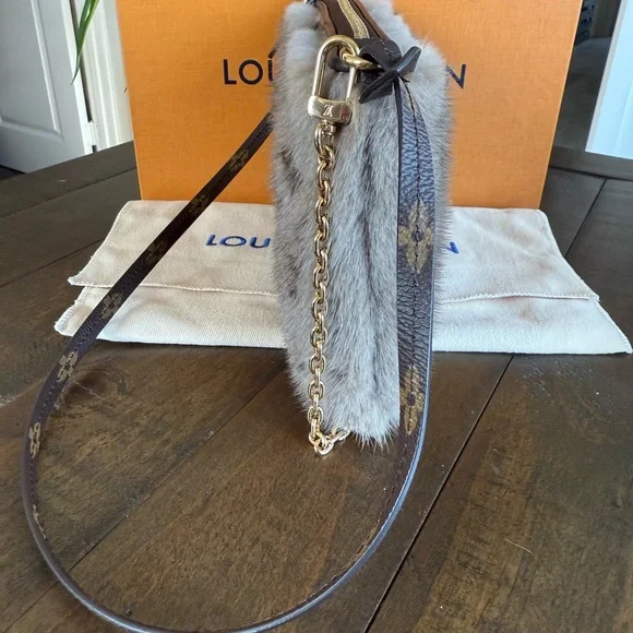 **RARE** Like New LV Brown Monogram Mink Crossbody Bag - Picture 5 of 14